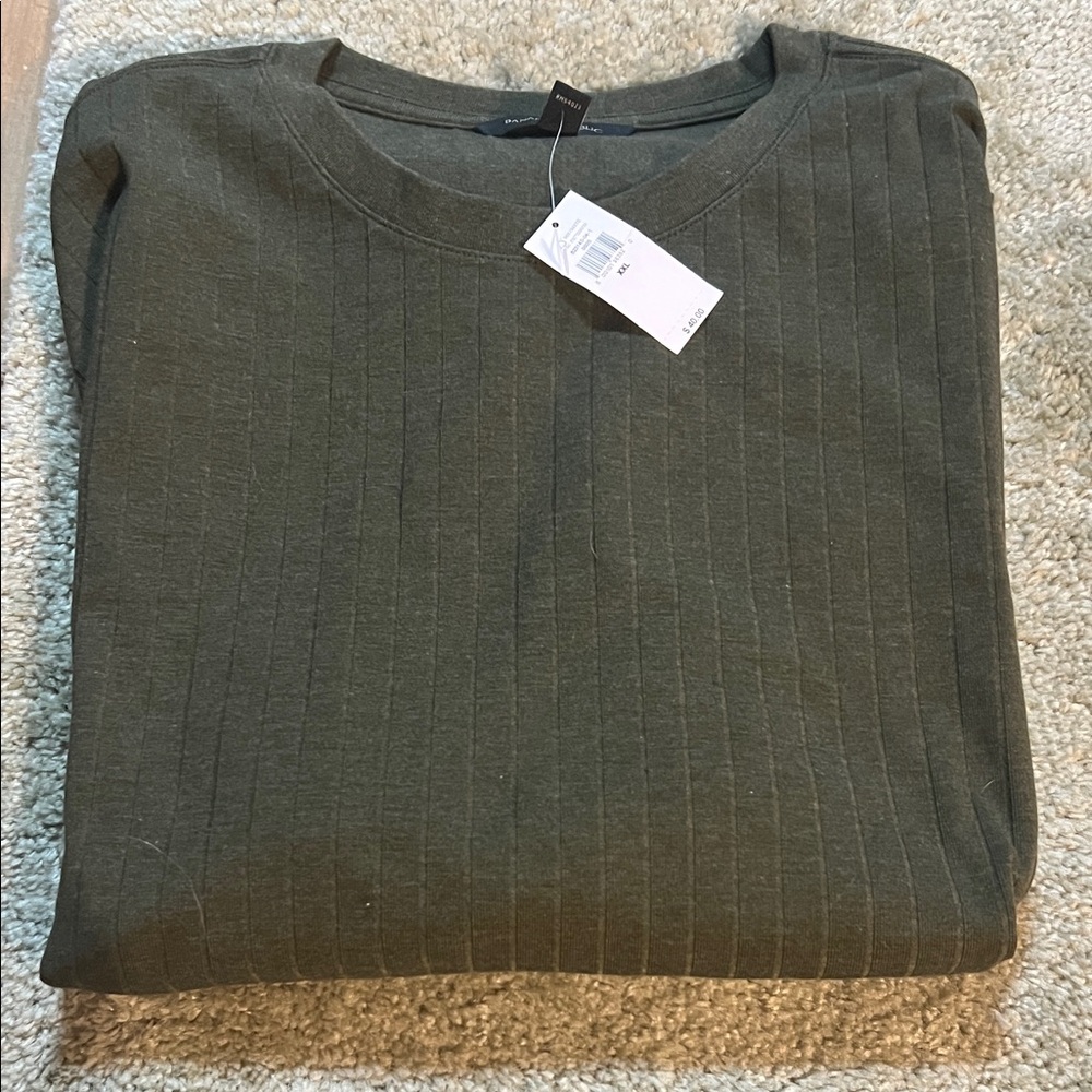 Men’s size XXL banana, republic, dark, green, ribbed, casual shirt